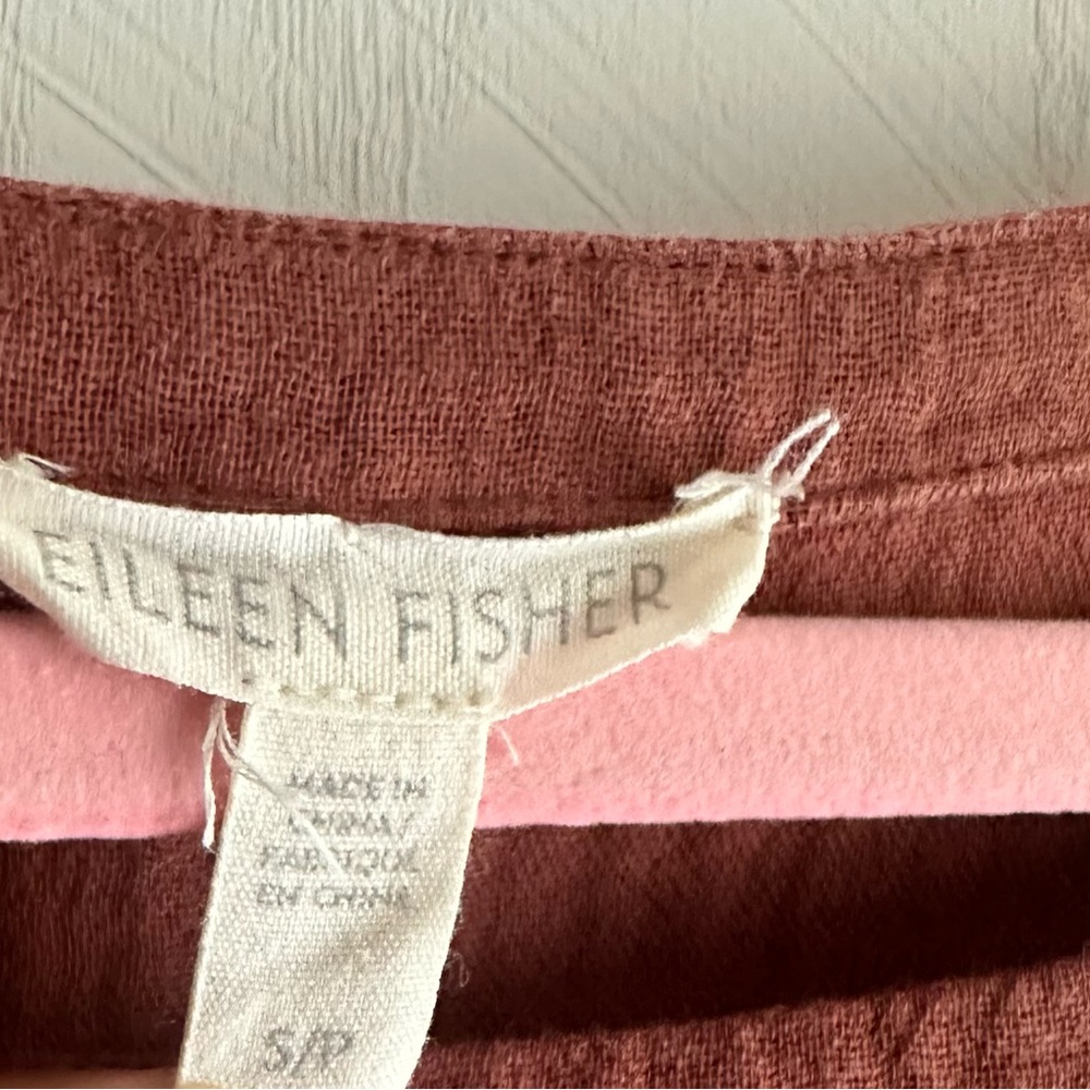Eileen Fisher Rust Short Sleeve Dress organic cotton - Picture 3 of 5